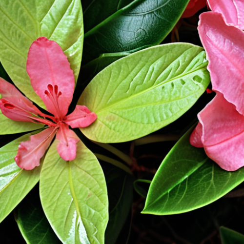 Home 4 **
Close-up of Azalea and Rhododendron leaves side-by-side. Azalea leaves: small, thin, textured. Rhododendron leaves: large, thick, glossy. Highlight differences in shape and texture.
**