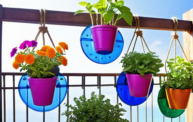 친환경 화분 만들기 - **Prompt:** A cozy, sun-drenched kitchen corner with a collection of vibrant, upcycled tin can plant...